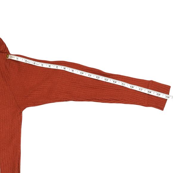 UO Out From Under Carlee Thermal Sweater Top Cowl Neck Orange Long Sleeve XS - Picture 6 of 12